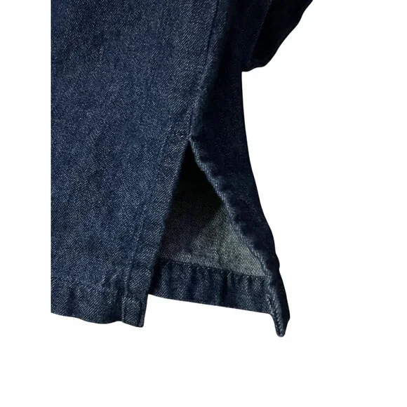 Vintage 90s Premier International Denim Blouse Womens M Removable Collar Pumpkin - Picture 6 of 16